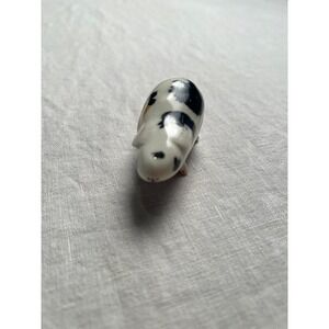 Unbranded Ceramic Guinea Pig Figurine Small White Black Orange Calico Miniature